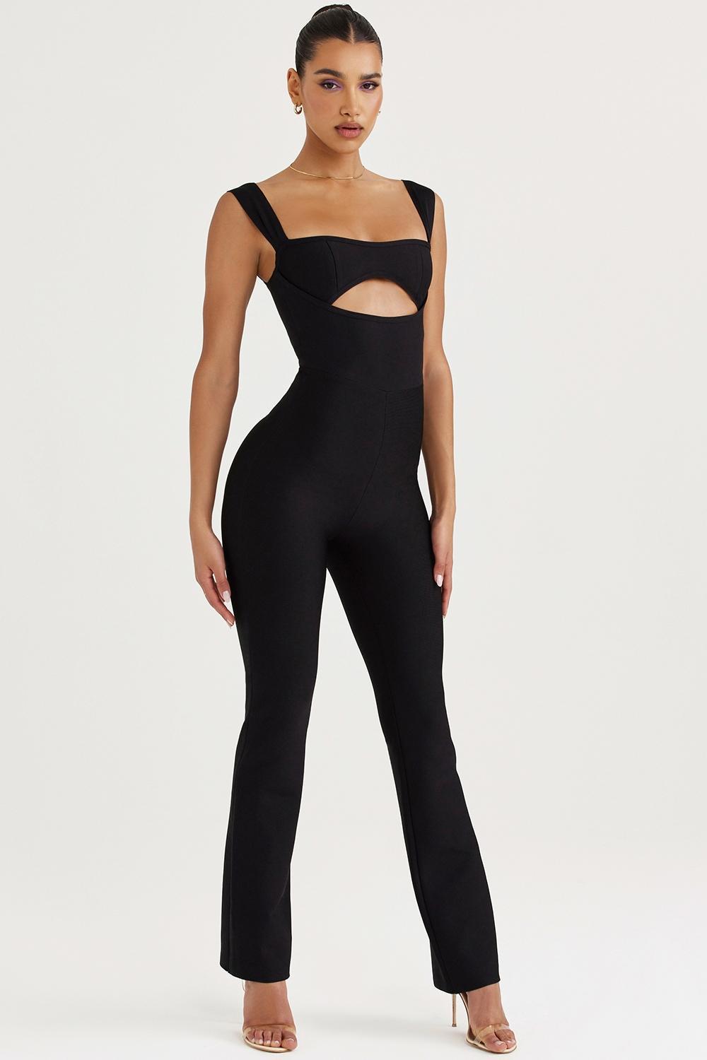 Yasmeen Black Bandage Jumpsuit Product Image