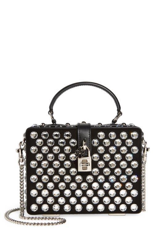 Womens Strass-Embellished Leather Box Bag Product Image