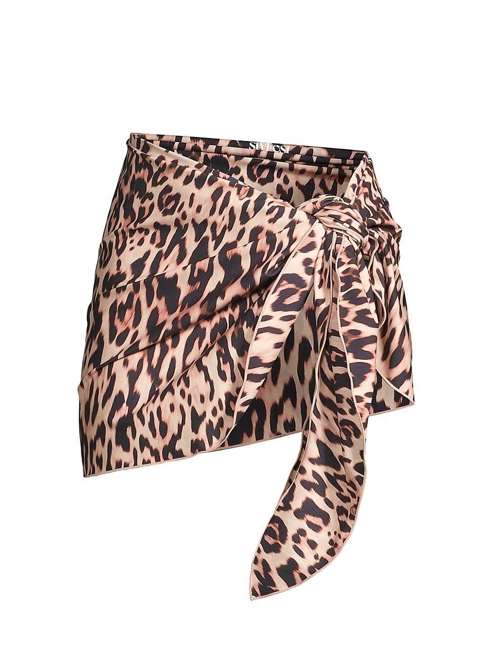 Womens Sculpting Leopard-Print Short Sarong Product Image