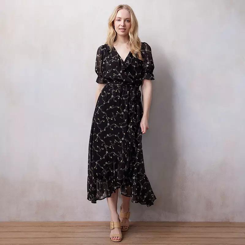 Petite LC Lauren Conrad Ruffled Wrap Maxi Dress, Womens Product Image