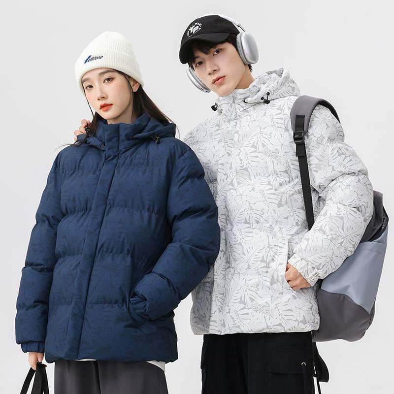 Patterned Hooded Puffer Jacket Product Image