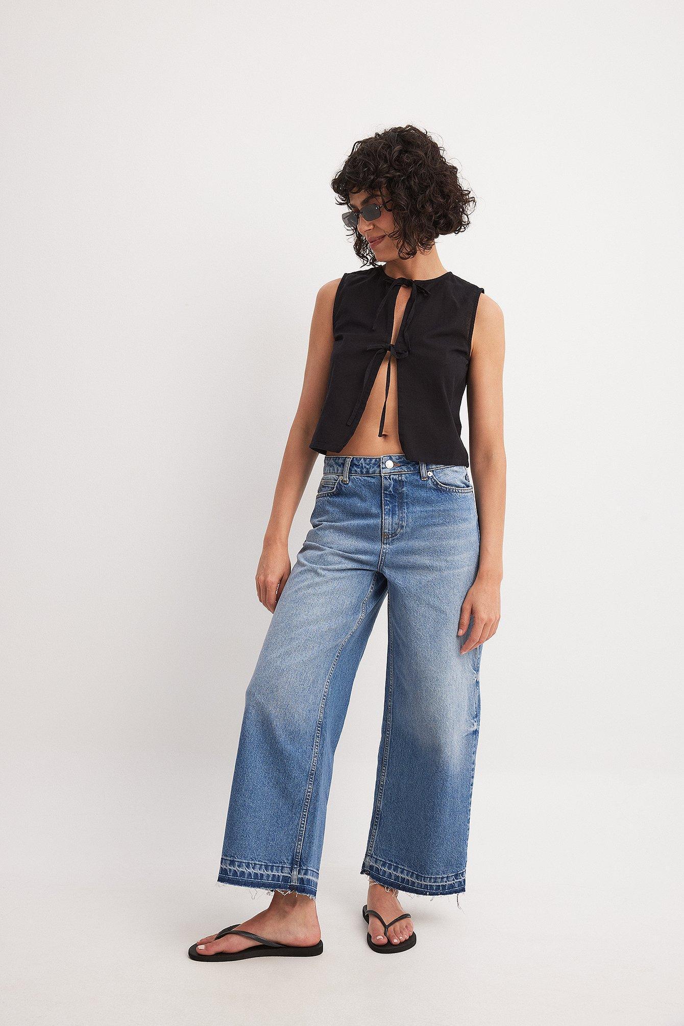 Wide Leg Cropped Jeans Product Image