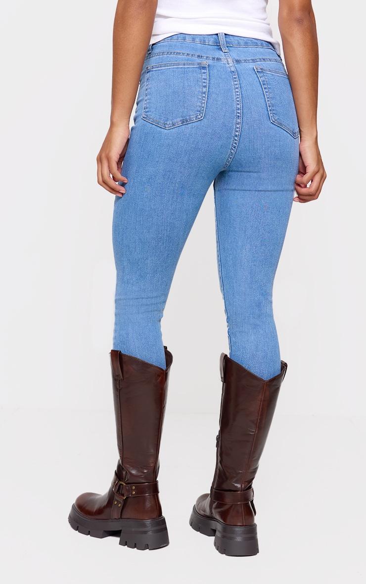 PRETTYLITTLETHING L30 Light Wash 5 Pocket Skinny Jeans Product Image