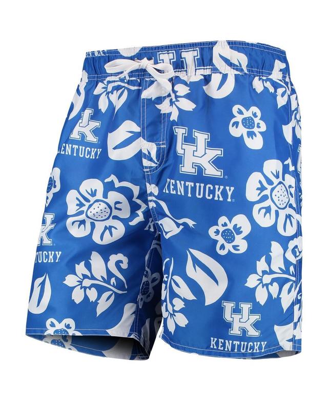 Mens Wes & Willy Royal Kentucky Wildcats Floral Volley Swim Trunks Product Image