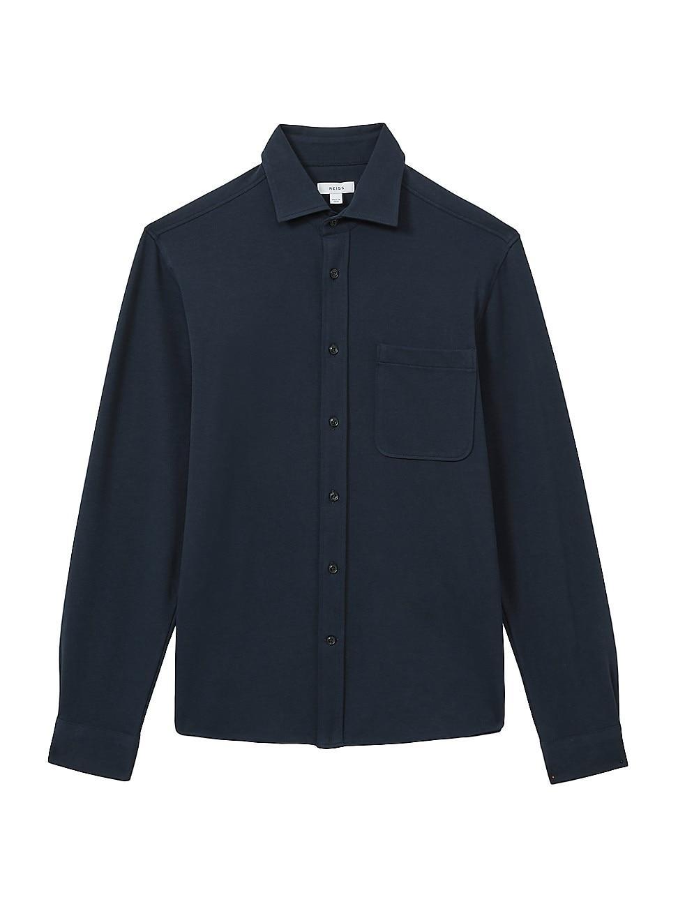 Mens Kappo Stretch Cotton Long-Sleeve Shirt Product Image