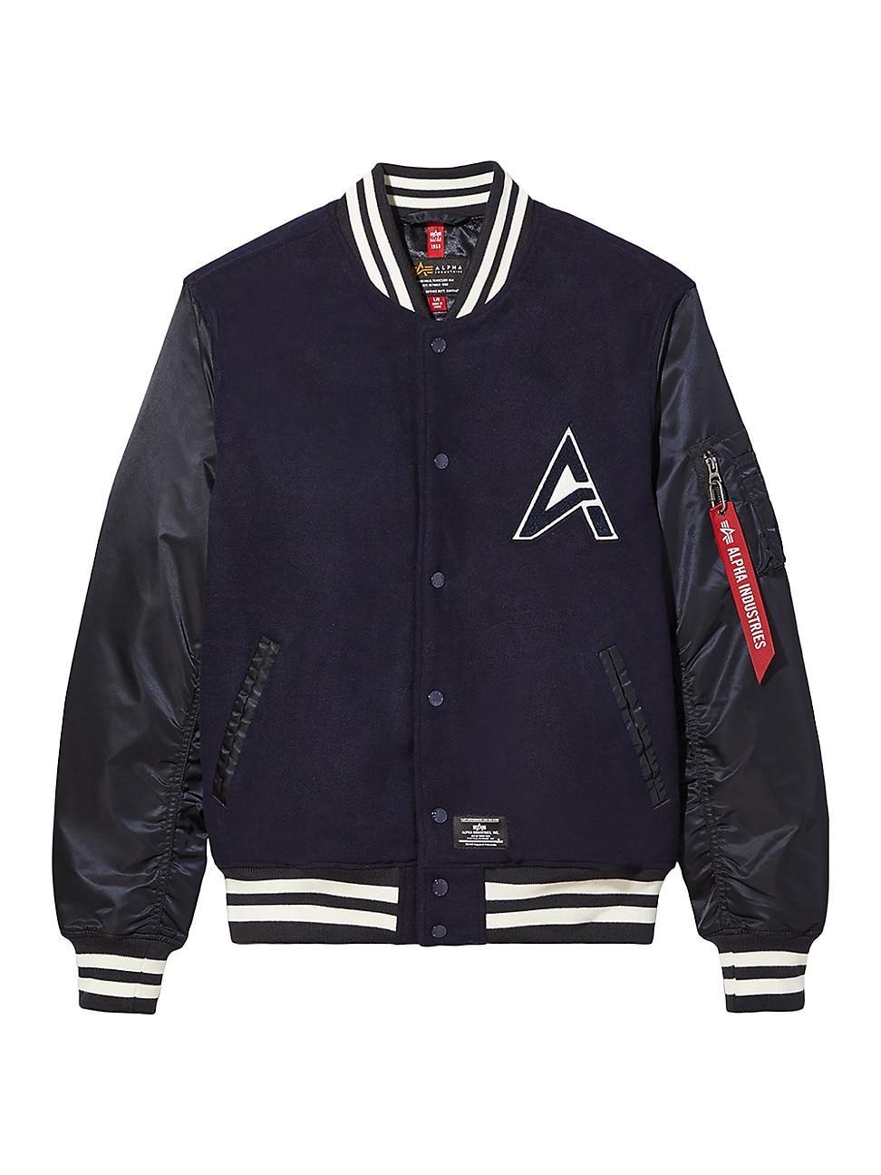 Mens Wool Varsity Bomber Jacket Product Image