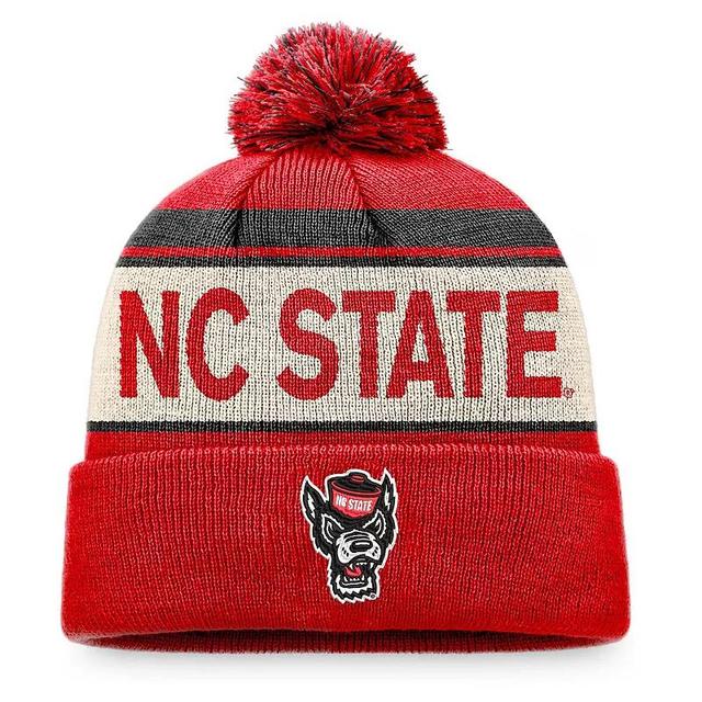 Mens Top of the World Red NC State Wolfpack Prime Cuffed Knit Hat with Pom Product Image