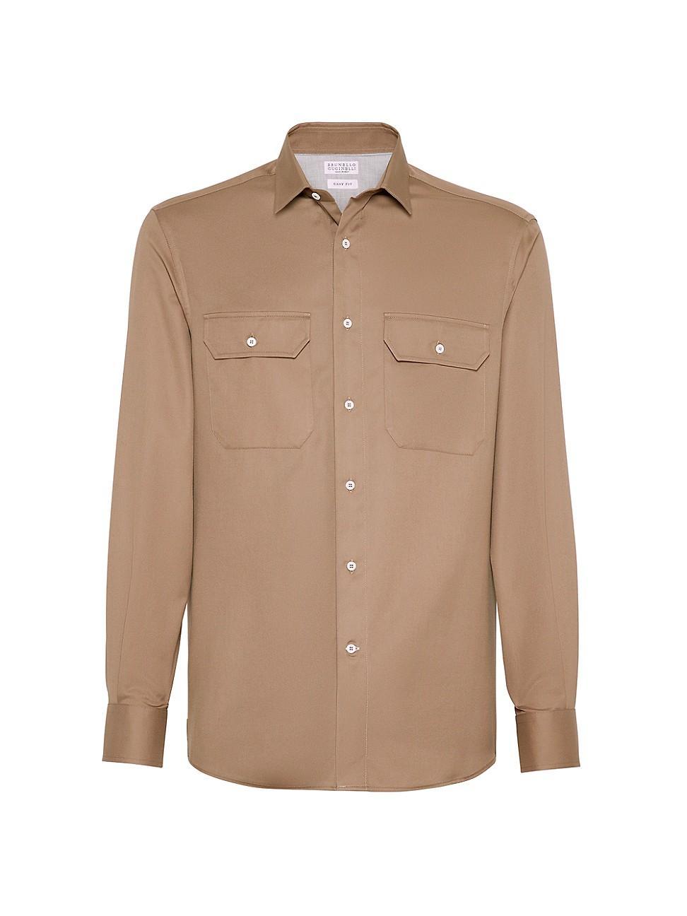 Mens Twill Easy Fit Shirt With Chest Pockets Product Image