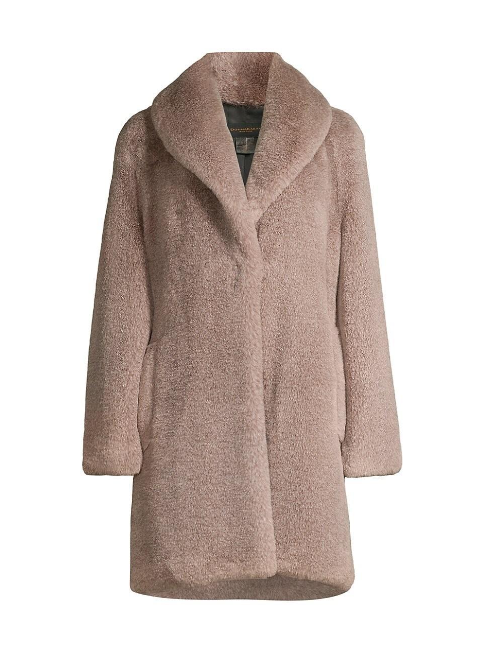 Womens Faux-Fur Mid-Length Coat product image