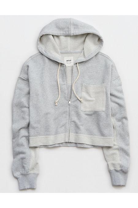 Aerie Cropped Full Zip Hoodie Women's Product Image