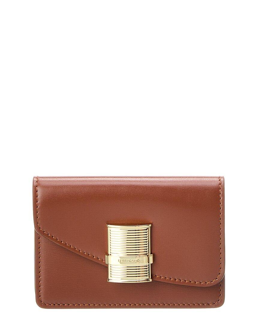 Fiamma Leather Card Holder In Brown Product Image