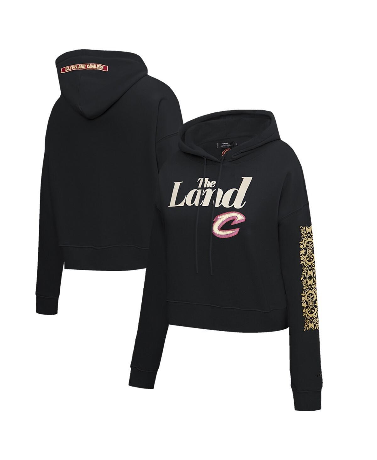 Womens Pro Standard Black Cleveland Cavaliers 2023/24 City Edition Cropped Pullover Hoodie Product Image