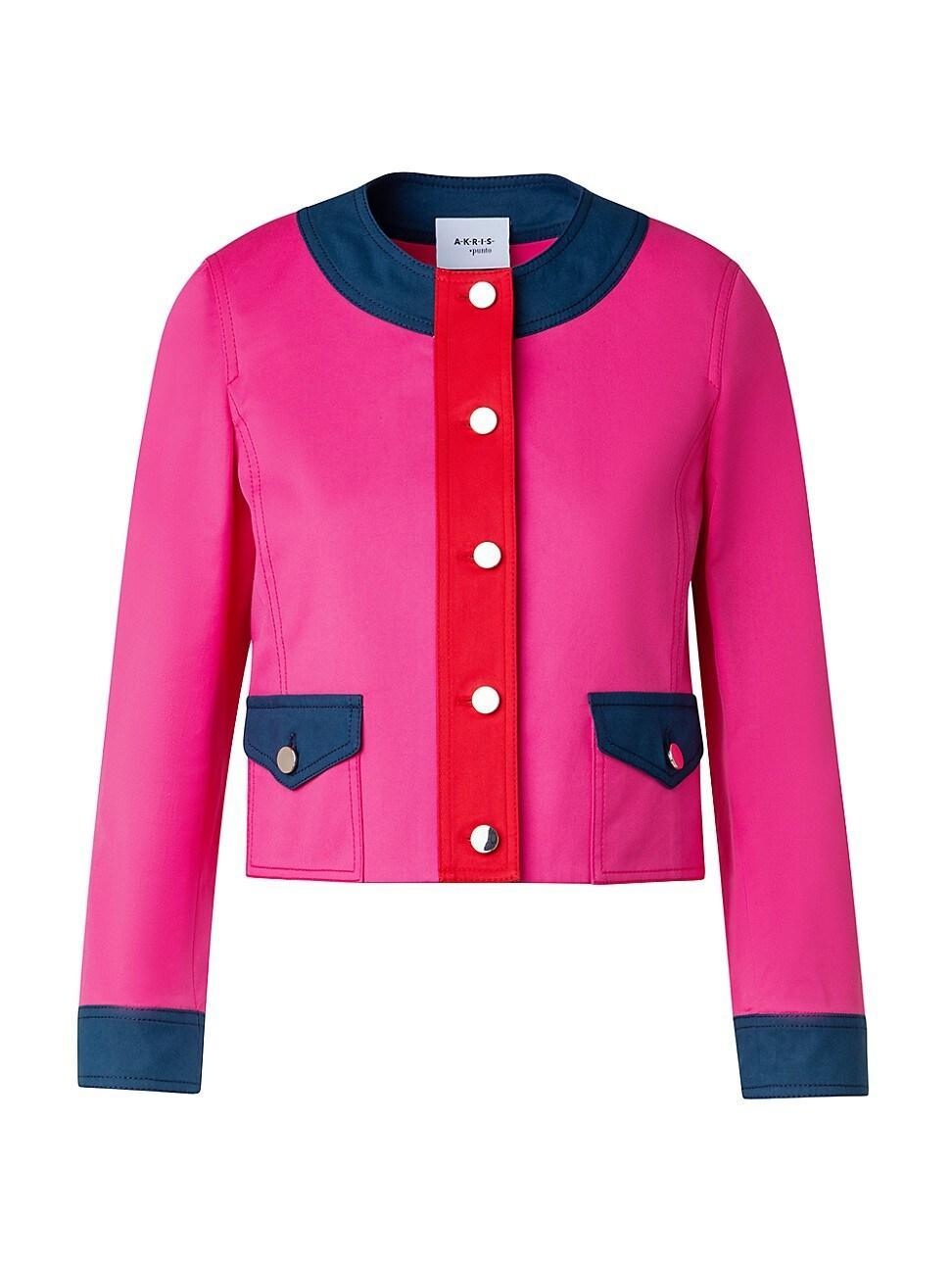 Womens Colorblocked Cotton Gabardine Jacket Product Image