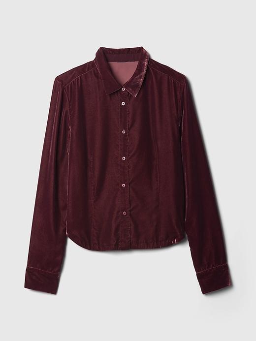 Cropped Velvet Shirt Product Image