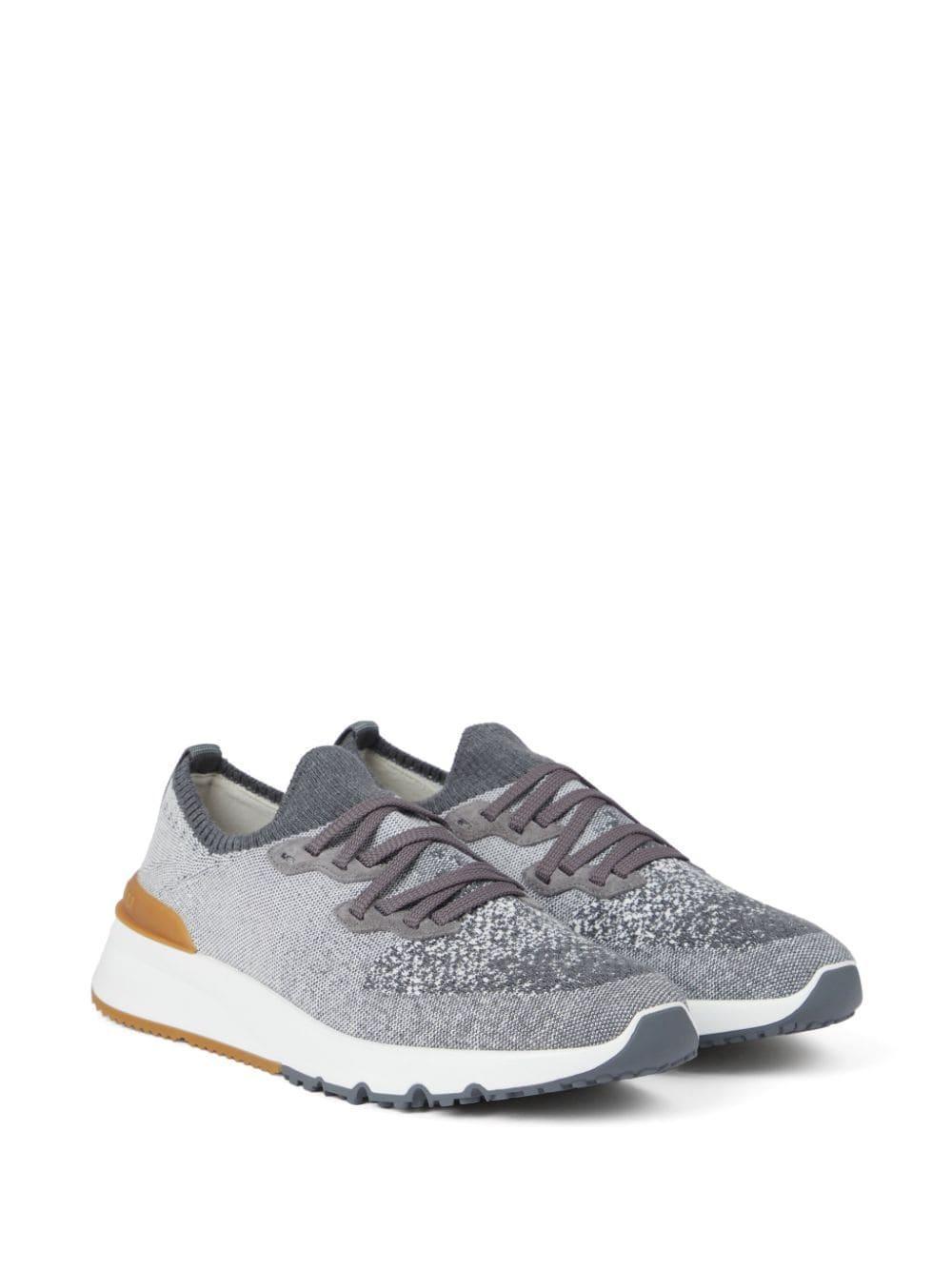 Logo-print Cotton-blend Sneakers In Light Grey Product Image