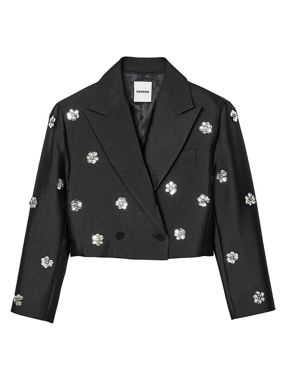 Womens Short Satin-Look Floral Jacket Product Image