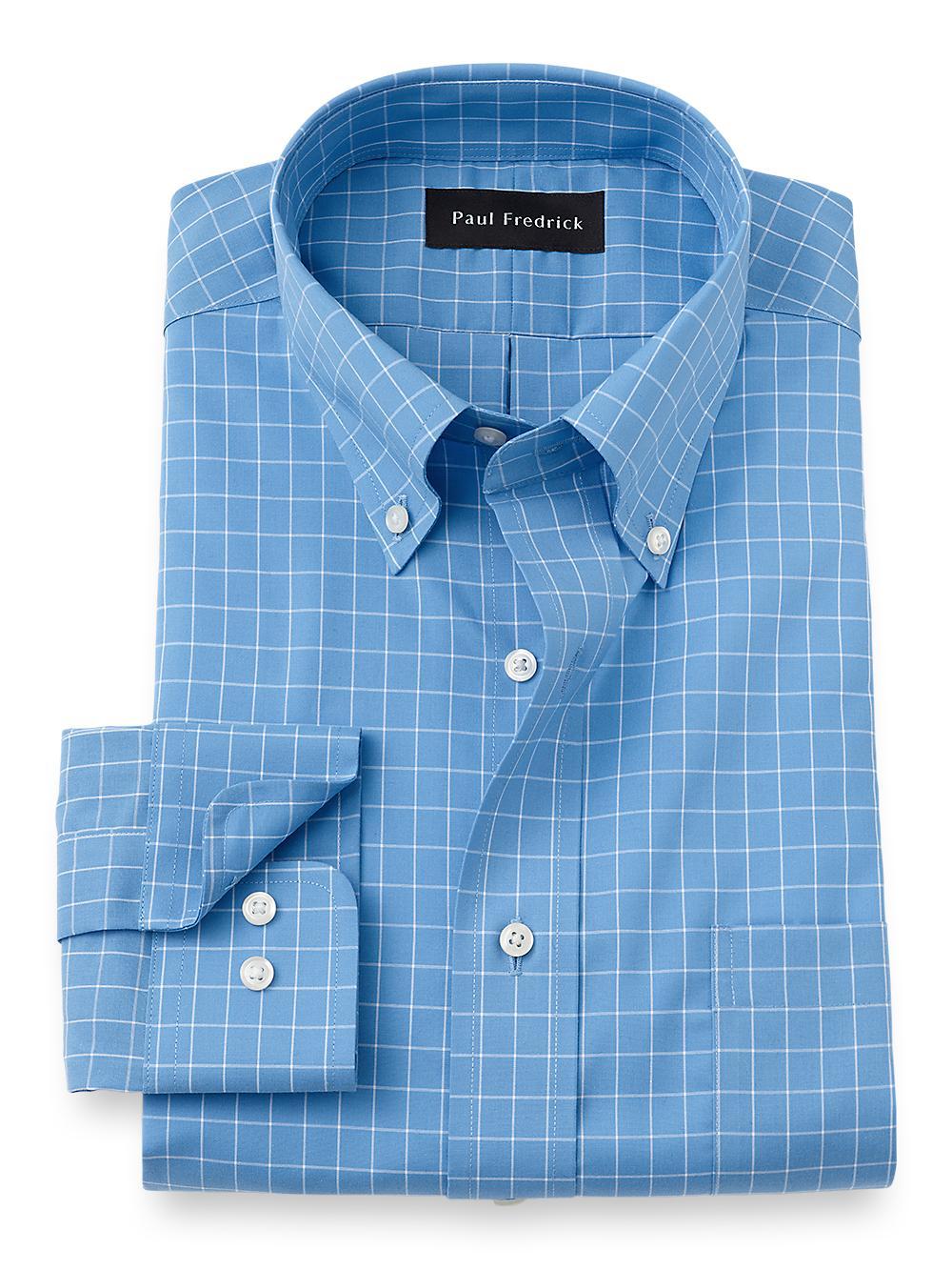 Slim Fit Non-iron Cotton Check Dress Shirt Product Image