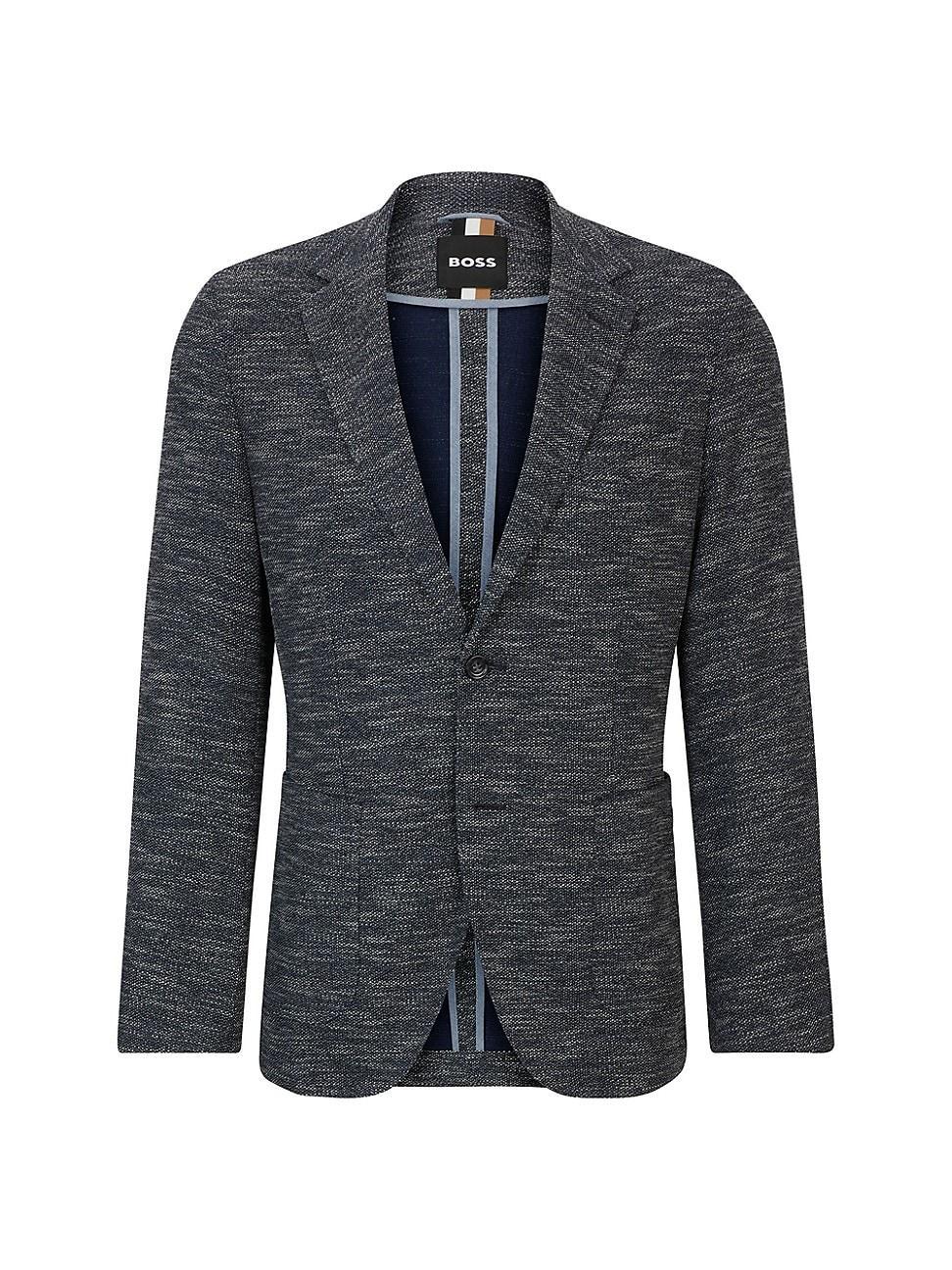 Mens Regular-Fit Jacket in Micro-Patterned Stretch Jersey Product Image