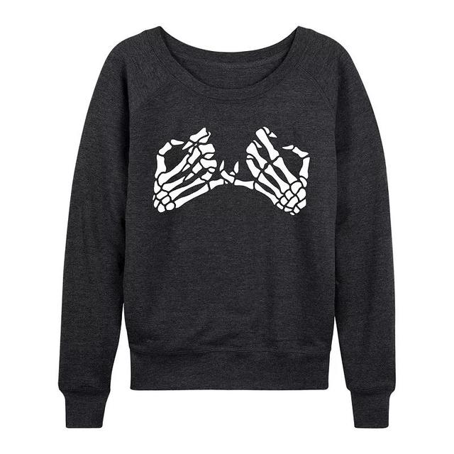 Womens Pinky Promise Skeletons Lightweight French Terry Sweatshirt Heather Grey Product Image