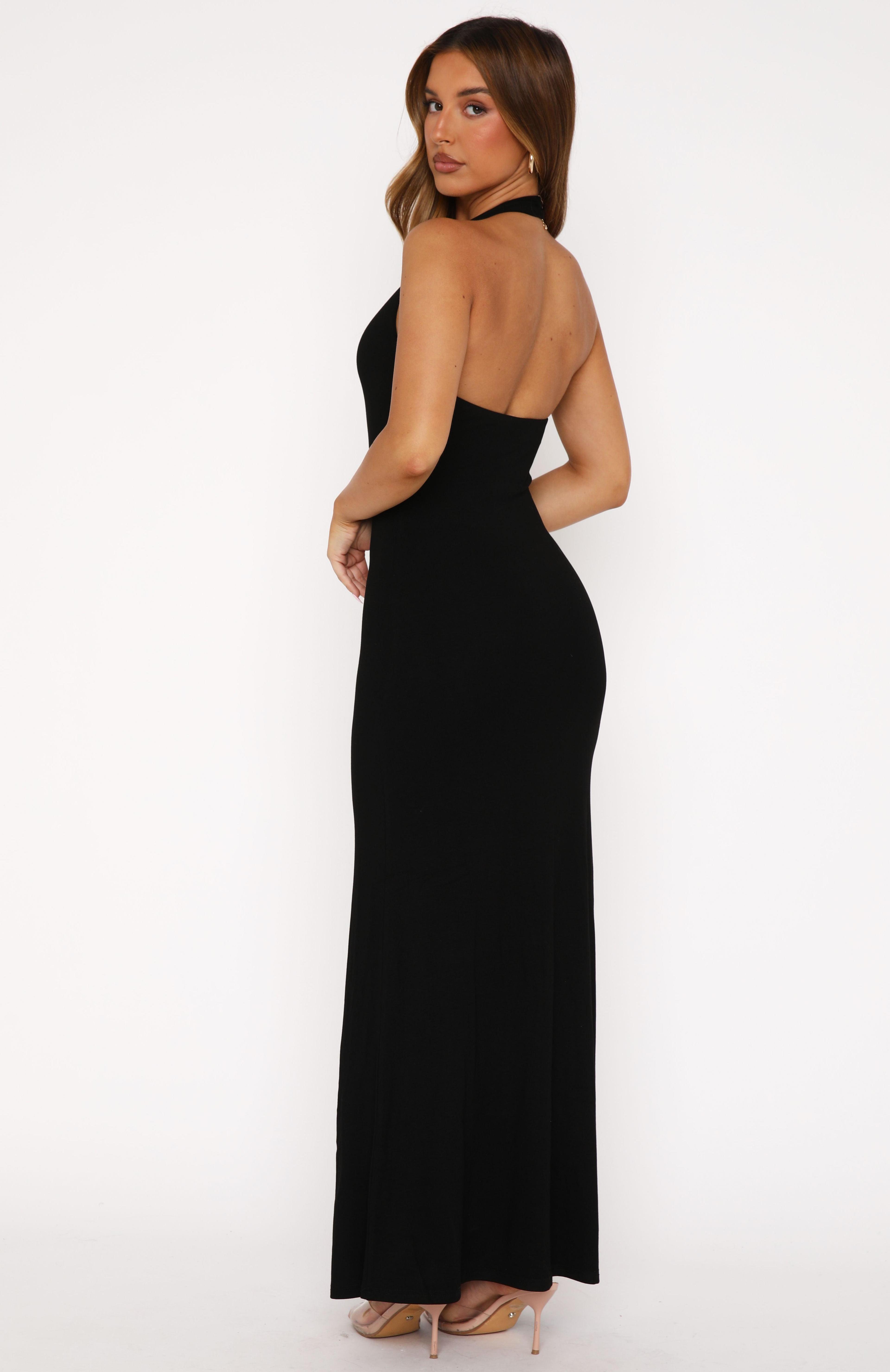 Took A Chance Halter Maxi Dress Black Product Image