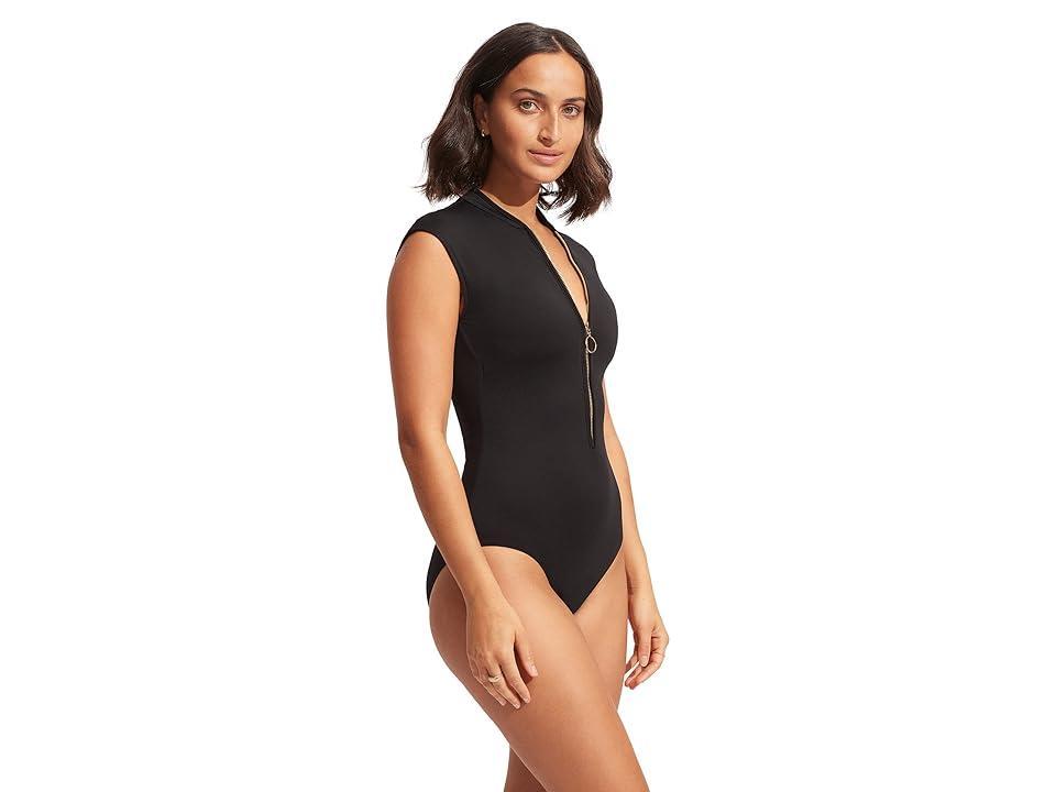 Seafolly Seafolly Collective Zip Front One-Piece Women's Swimsuits One Piece Product Image