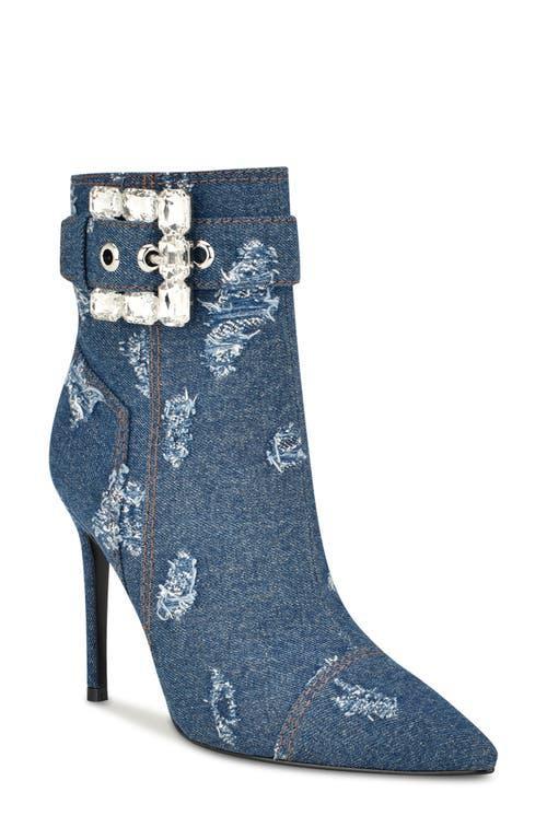 Nine West Fabrica Crystal Buckle Stiletto Bootie Product Image