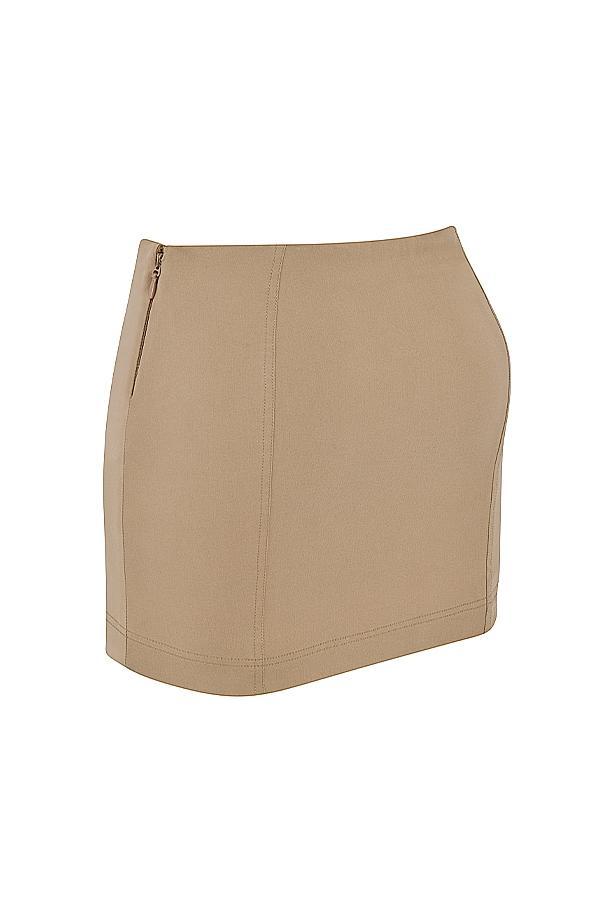 Nisha Beige Sculpting Mini Skirt Product Image