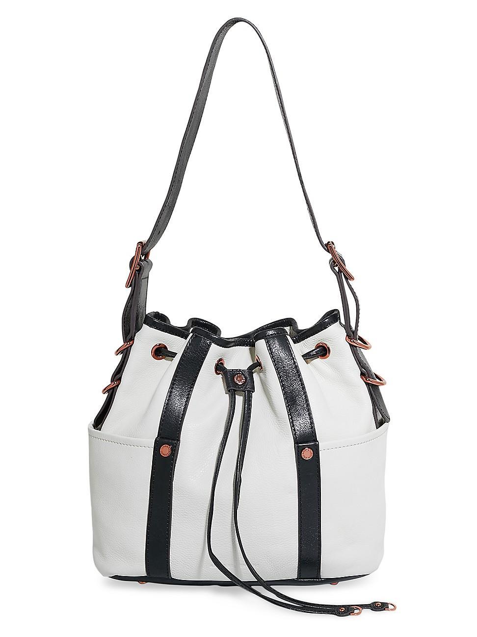 Womens About Town Leather Drawstring Bucket Bag Product Image