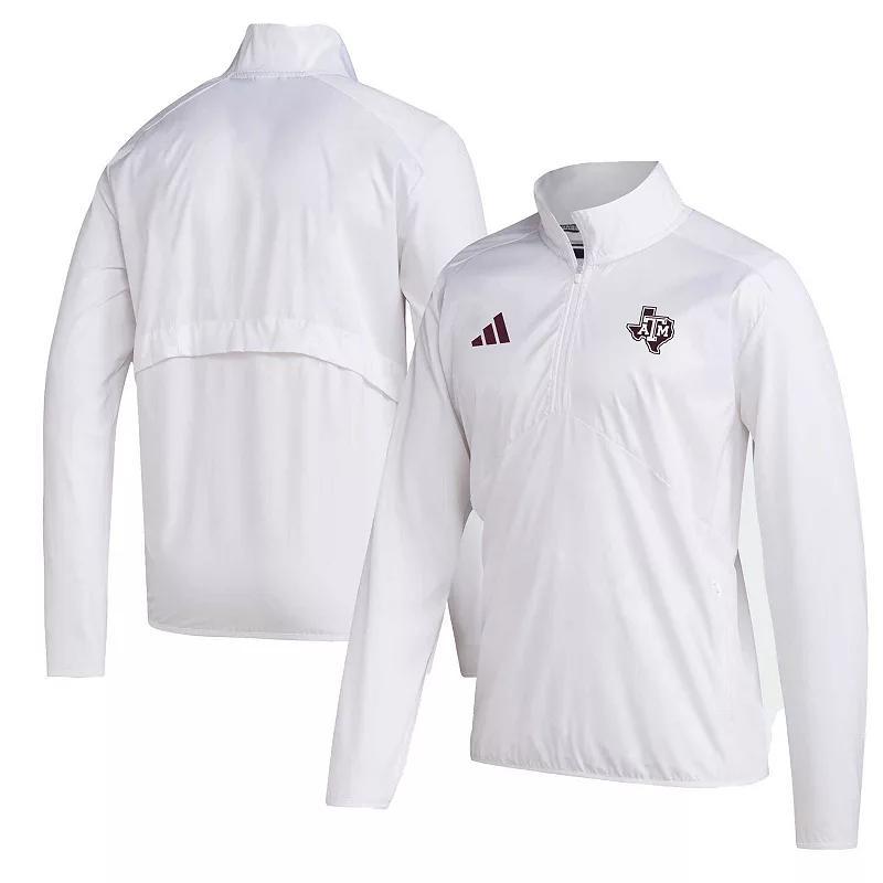 Mens adidas Texas A&M Aggies Sideline AEROREADY Raglan Sleeve Quarter-Zip Jacket Product Image