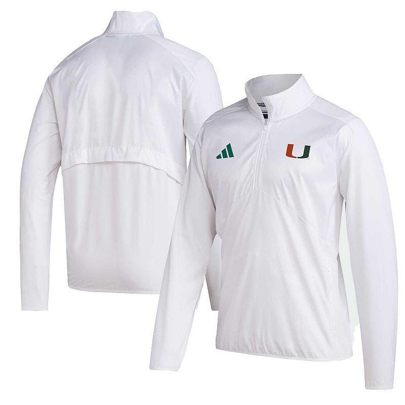 Mens adidas White Texas A&M Aggies Sideline Aeroready Raglan Sleeve Quarter-Zip Jacket Product Image