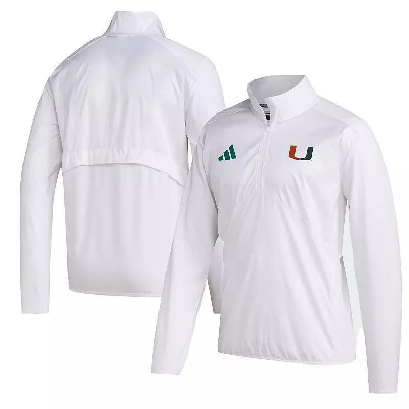 Mens adidas White Texas A&M Aggies Sideline Aeroready Raglan Sleeve Quarter-Zip Jacket Product Image