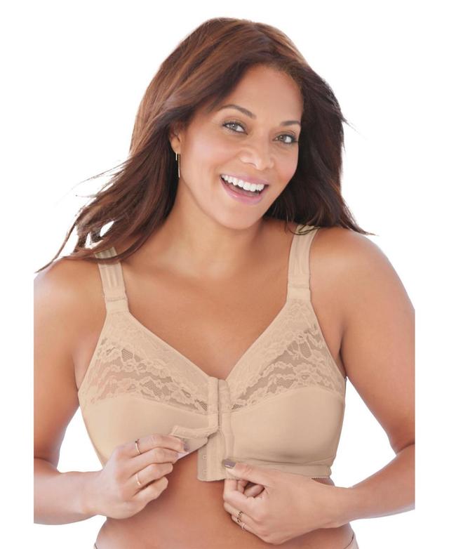 Comfort Choice Womens Plus Size Easy Enhancer Front Close Wireless Posture Bra Product Image