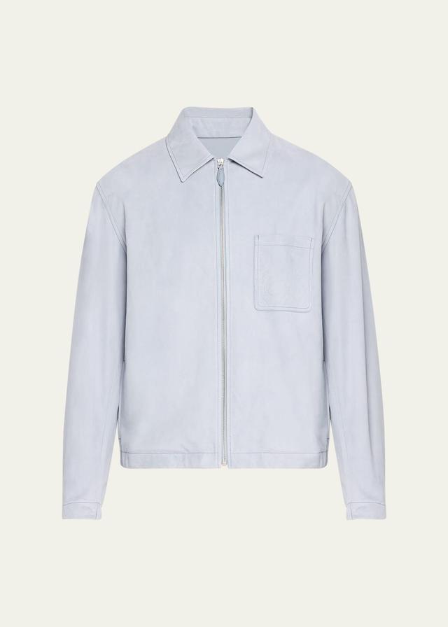 Mens Suede Overshirt with Scritto Pocket Product Image