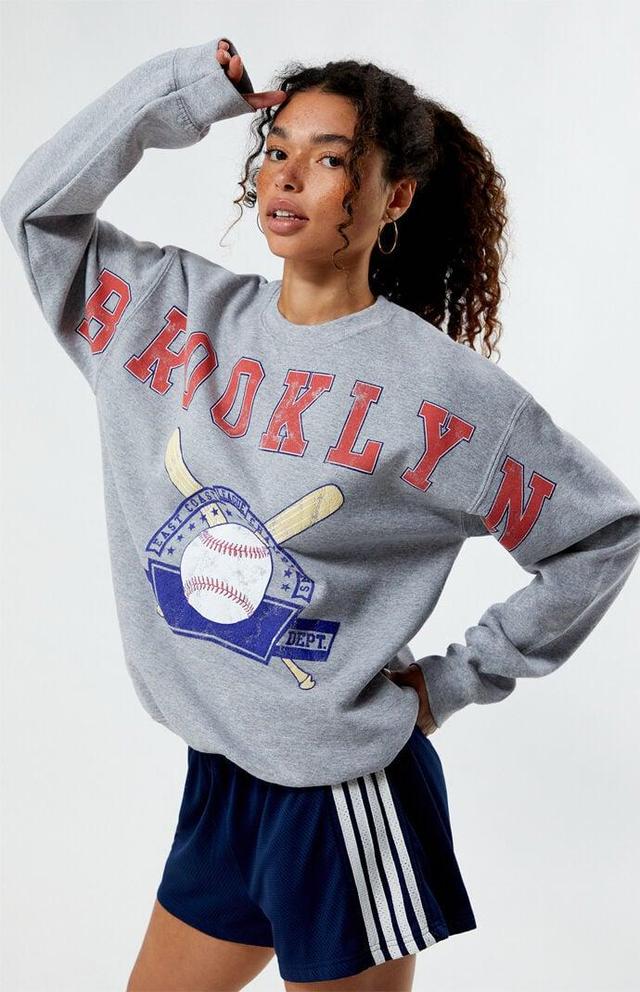 Golden Hour Womens Brooklyn Baseball Athletic Crew Neck Sweatshirt Product Image