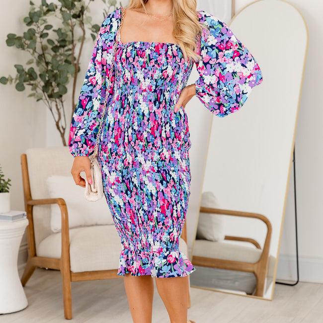 The Natalie Dress Floral Smocked Midi Dress FINAL SALE Product Image