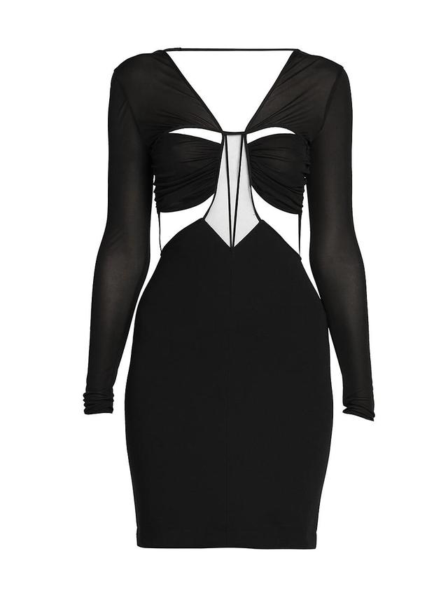 Womens Long-Sleeve Open-Back Minidress Product Image