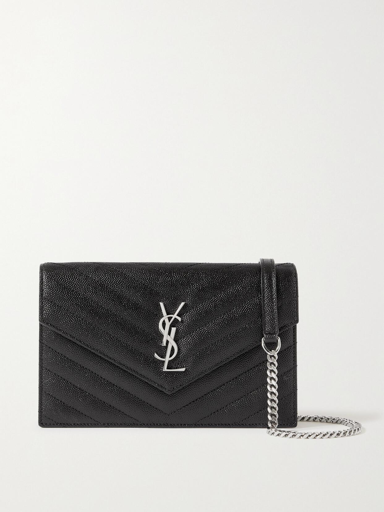 SAINT LAURENT Cassandre Quilted Textured-leather Shoulder Bag In Black Product Image