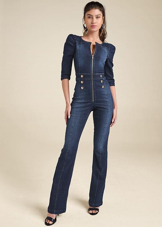 Denim Zip Jumpsuit Product Image