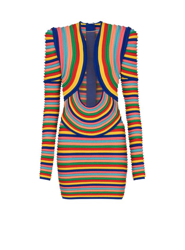 Short dress in multicoloured rolled knit Product Image