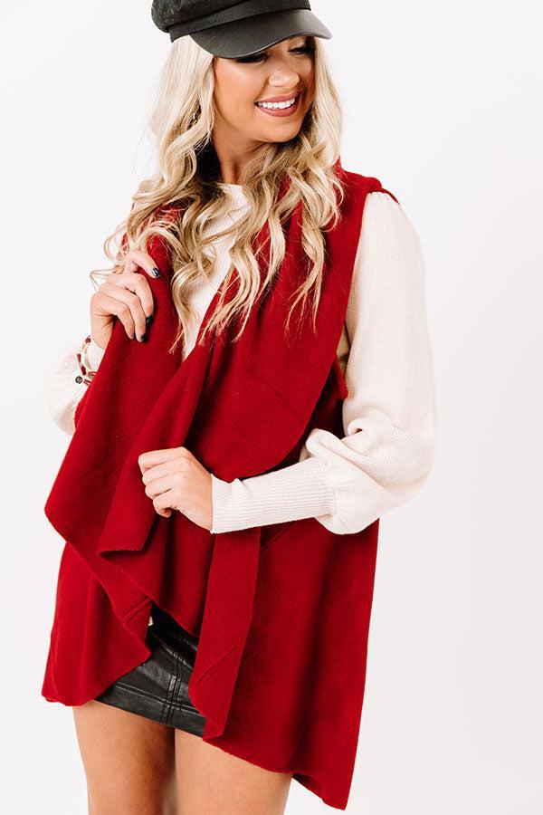 Chic In The Moment Poncho In Red Product Image