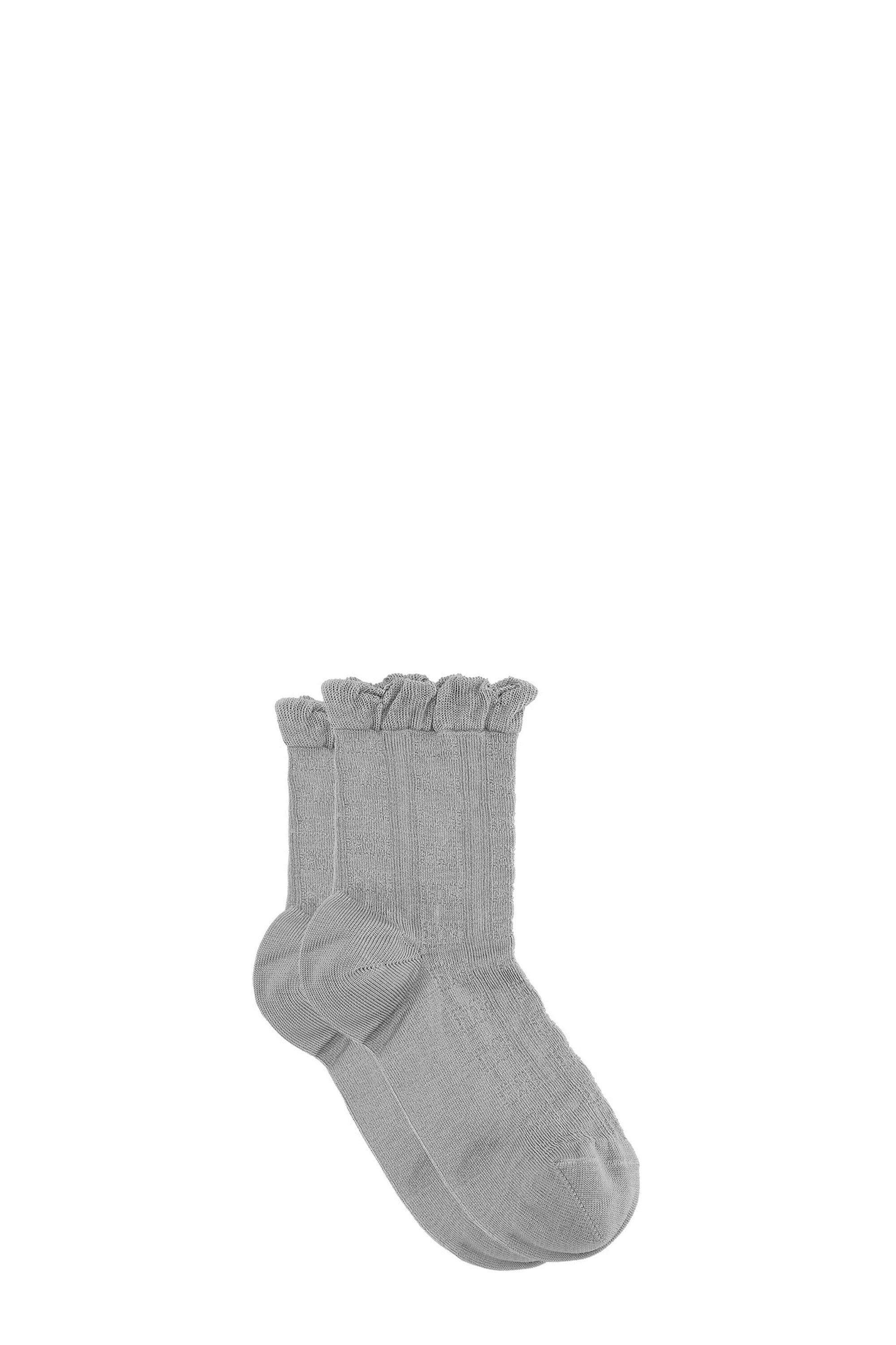 Grey Short Ruffle Socks Product Image