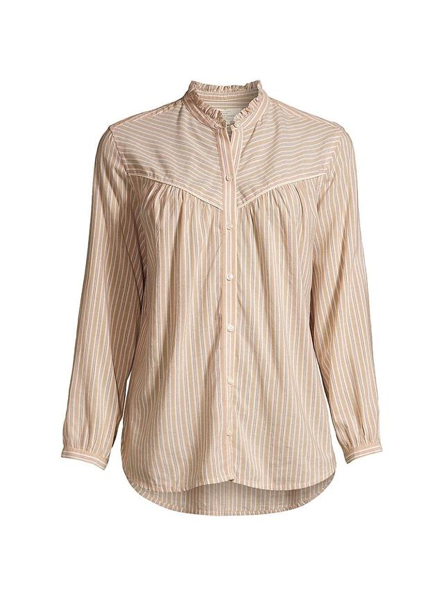 Womens Ruth Pinstriped Cotton-Blend Shirt Product Image