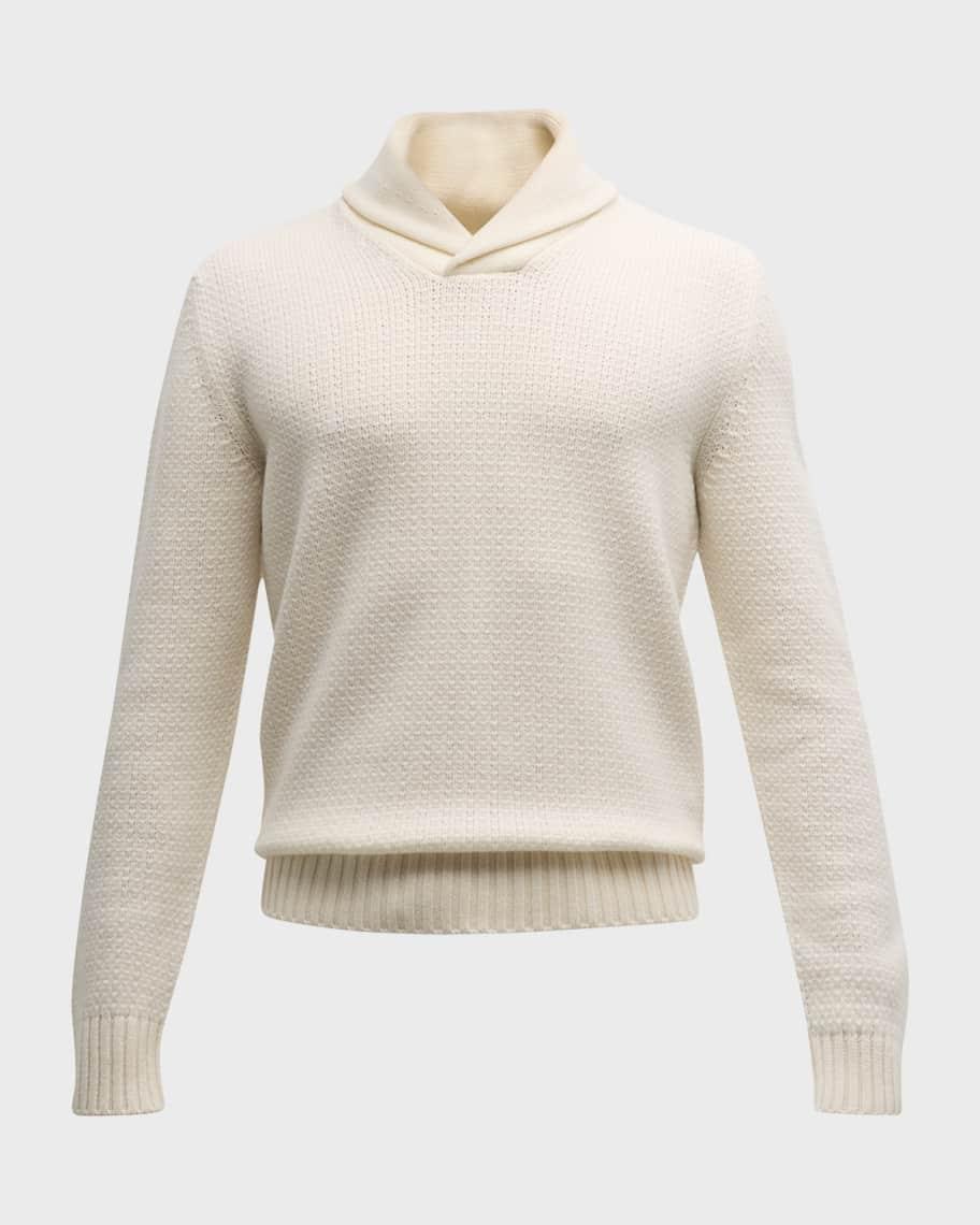 Mens Cashmere Knit Shawl Collar Sweater Product Image