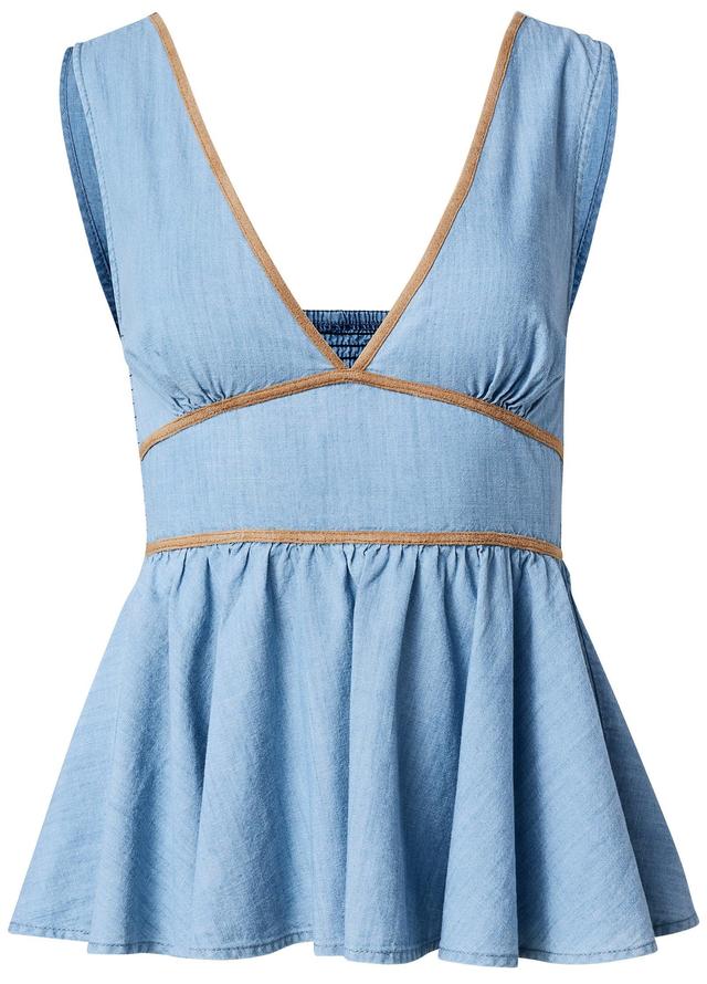 Chambray Babydoll Top - Medium Wash Product Image