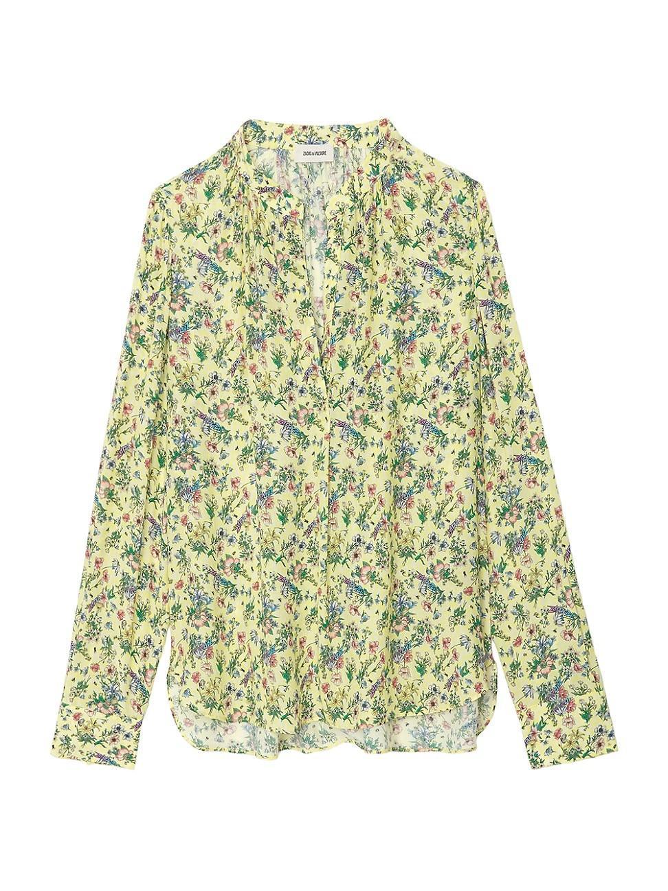 Womens Tink Floral Long-Sleeve Shirt Product Image