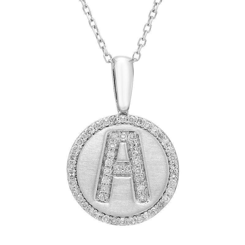 Its Personal Sterling Silver & Diamond Accent Initial Pendant Necklace, Womens Product Image