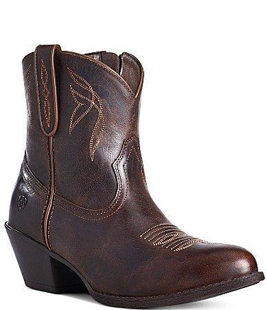 Ariat Darlin Short Leather Block Heel Western Boots Product Image