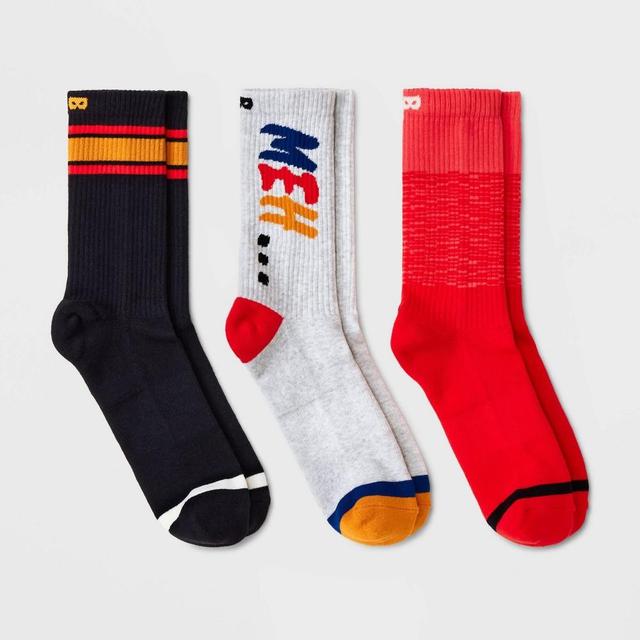 Pair of Thieves Mens Cushion Crew Socks 3pk - Red 6-12 Product Image