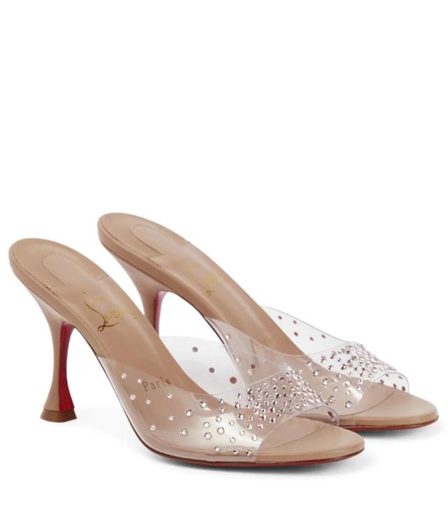 Nudes Degramule Embellished Mules In Silver Product Image