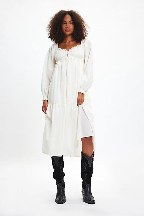 Kimchi Blue Fiona Long Sleeve Babydoll Midi Dress Womens at Urban Outfitters Product Image